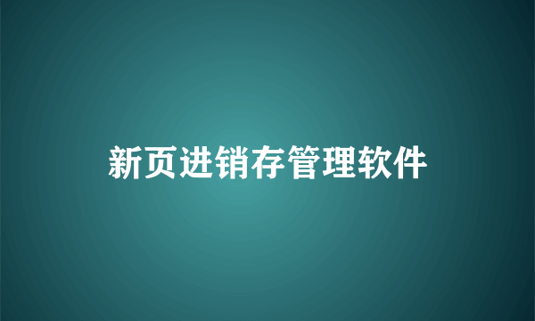 新页进销存管理软件
