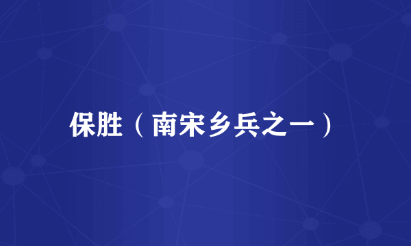 保胜（南宋乡兵之一）
