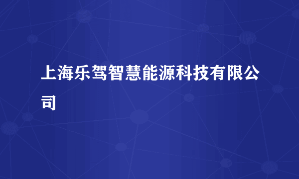 上海乐驾智慧能源科技有限公司