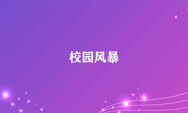 校园风暴