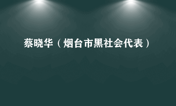 蔡晓华（烟台市黑社会代表）