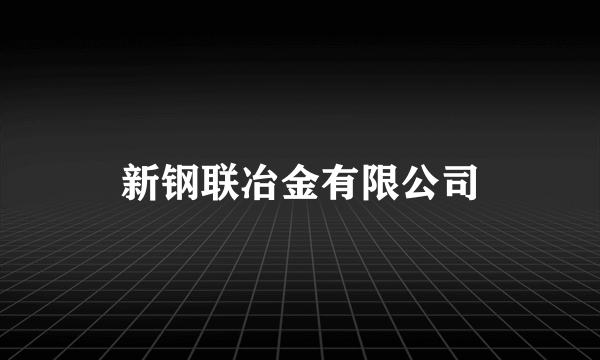 新钢联冶金有限公司
