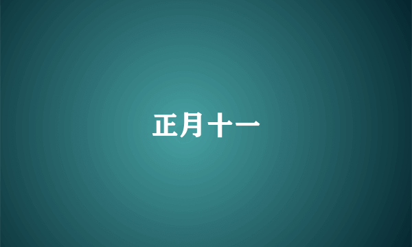 正月十一
