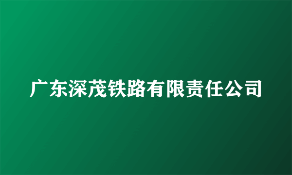 广东深茂铁路有限责任公司
