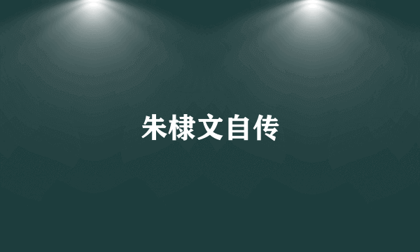 朱棣文自传