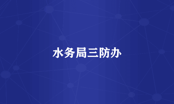水务局三防办