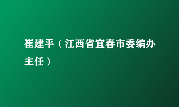 崔建平（江西省宜春市委编办主任）