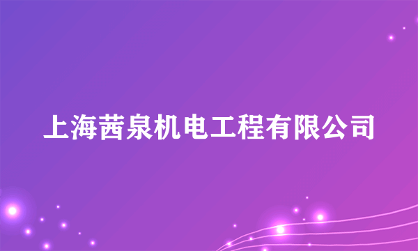 上海茜泉机电工程有限公司