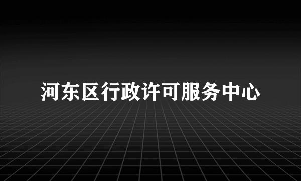 河东区行政许可服务中心