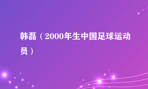韩磊（2000年生中国足球运动员）