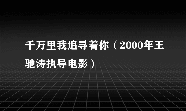 千万里我追寻着你（2000年王驰涛执导电影）
