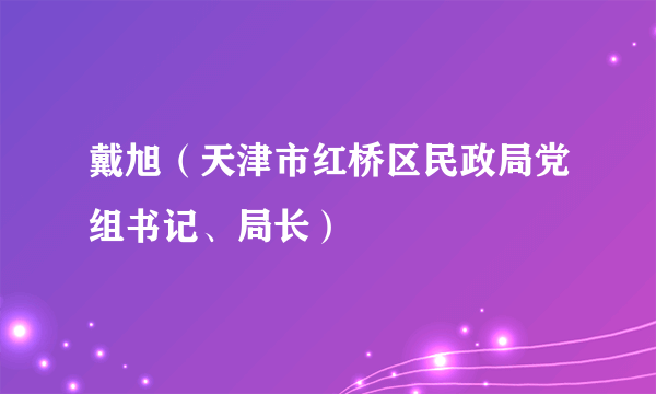 戴旭（天津市红桥区民政局党组书记、局长）