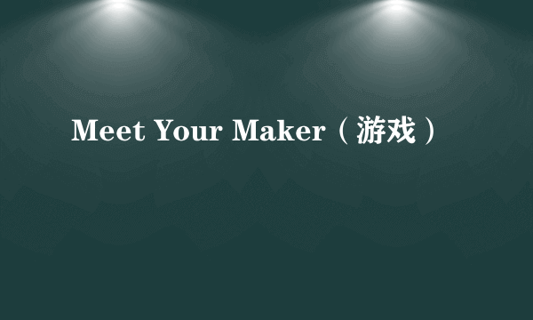 Meet Your Maker（游戏）