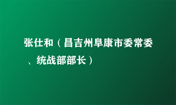 张仕和（昌吉州阜康市委常委 、统战部部长）