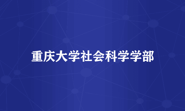 重庆大学社会科学学部