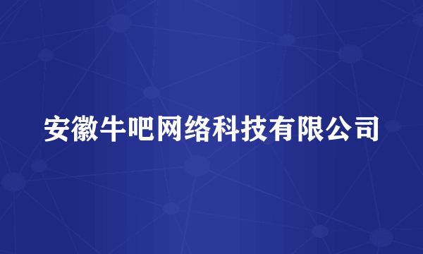 安徽牛吧网络科技有限公司