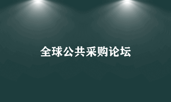 全球公共采购论坛