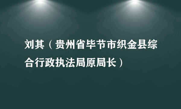 刘其（贵州省毕节市织金县综合行政执法局原局长）