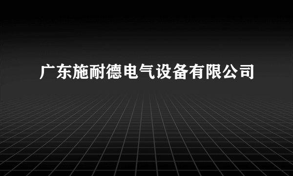广东施耐德电气设备有限公司