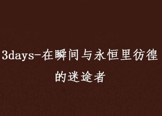 3days-在瞬间与永恒里彷徨的迷途者