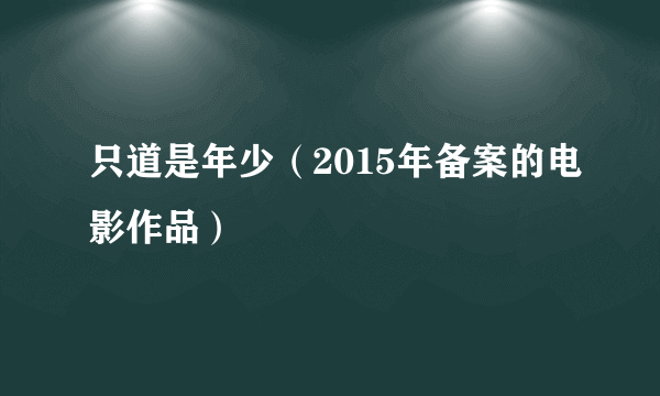 只道是年少（2015年备案的电影作品）