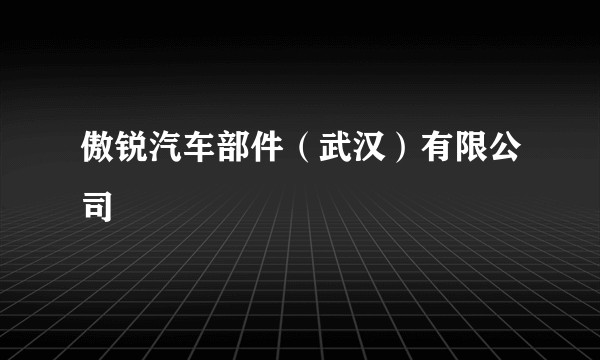 傲锐汽车部件（武汉）有限公司