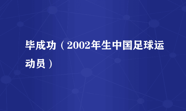 毕成功（2002年生中国足球运动员）
