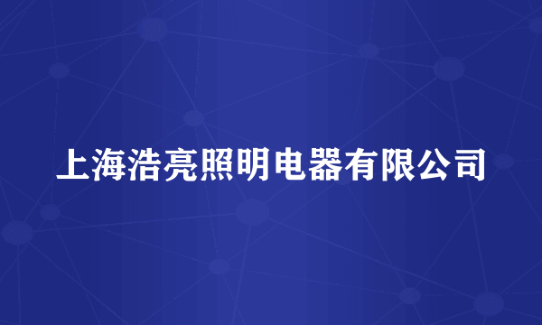 上海浩亮照明电器有限公司