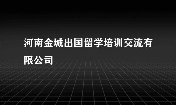 河南金城出国留学培训交流有限公司