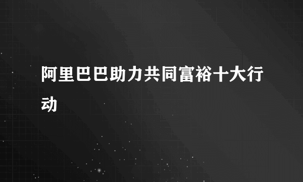 阿里巴巴助力共同富裕十大行动
