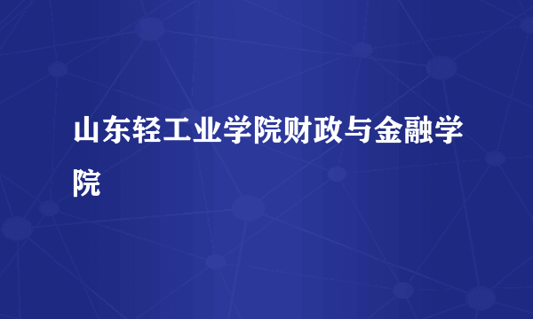山东轻工业学院财政与金融学院