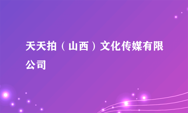 天天拍（山西）文化传媒有限公司