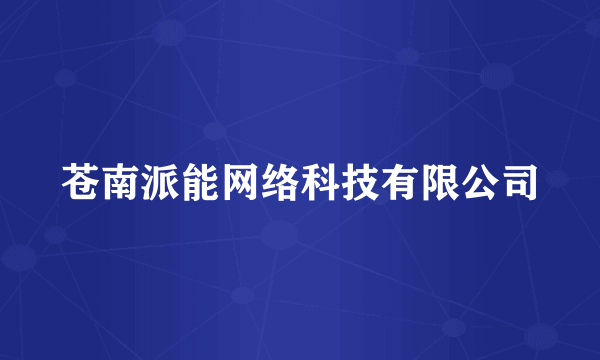苍南派能网络科技有限公司