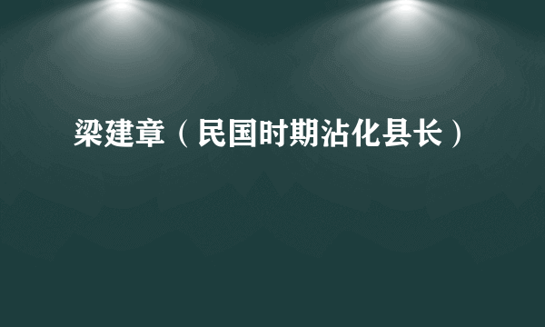 梁建章（民国时期沾化县长）