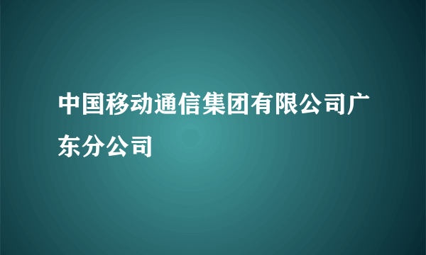 中国移动通信集团有限公司广东分公司