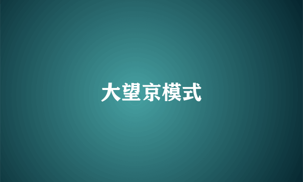 大望京模式