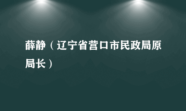 薛静（辽宁省营口市民政局原局长）