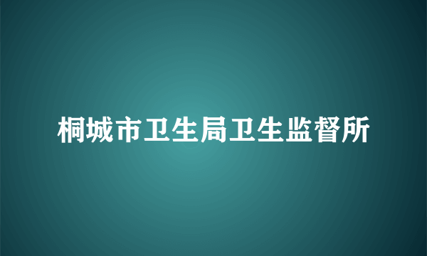 桐城市卫生局卫生监督所