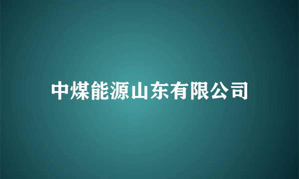 中煤能源山东有限公司