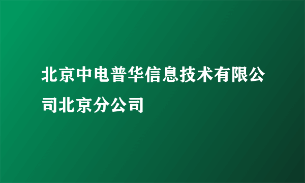 北京中电普华信息技术有限公司北京分公司
