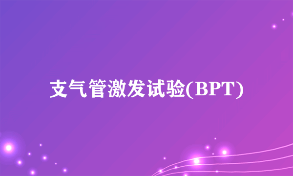 支气管激发试验(BPT)