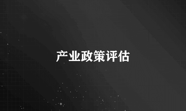 产业政策评估