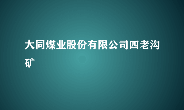 大同煤业股份有限公司四老沟矿