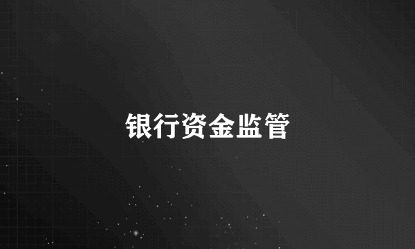 银行资金监管