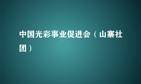 中国光彩事业促进会（山寨社团）