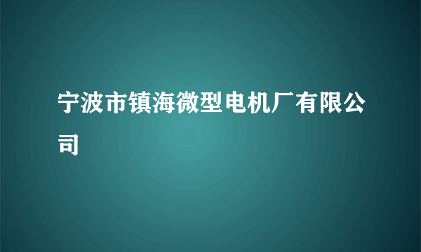 宁波市镇海微型电机厂有限公司