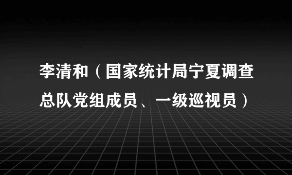 李清和（国家统计局宁夏调查总队党组成员、一级巡视员）
