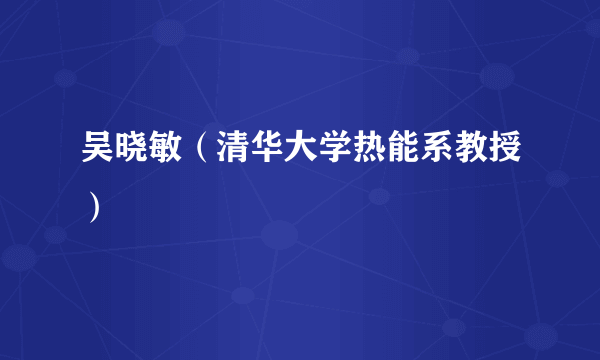 吴晓敏（清华大学热能系教授）