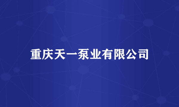 重庆天一泵业有限公司