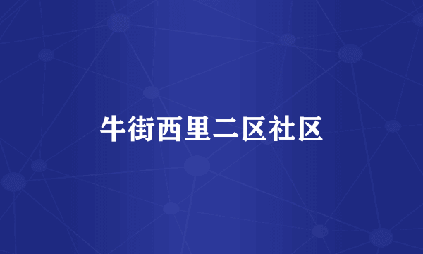 牛街西里二区社区